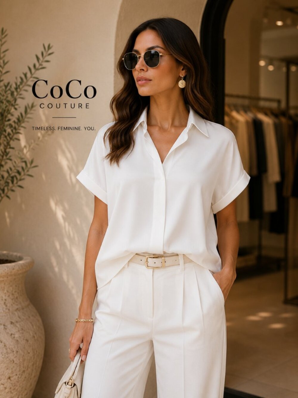 WVC61 White V Neck Pull Over Top